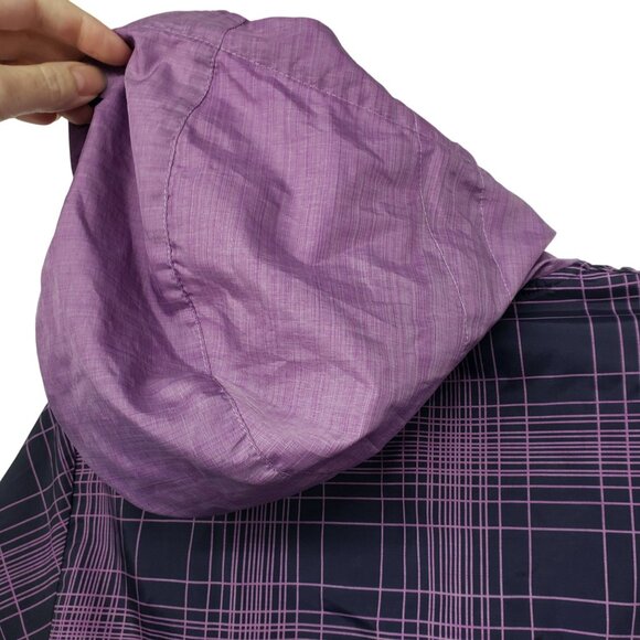 Nike Phenom Vapor Purple Plaid Hooded Lightweight Windbreaker Running Jacket - Picture 6 of 12